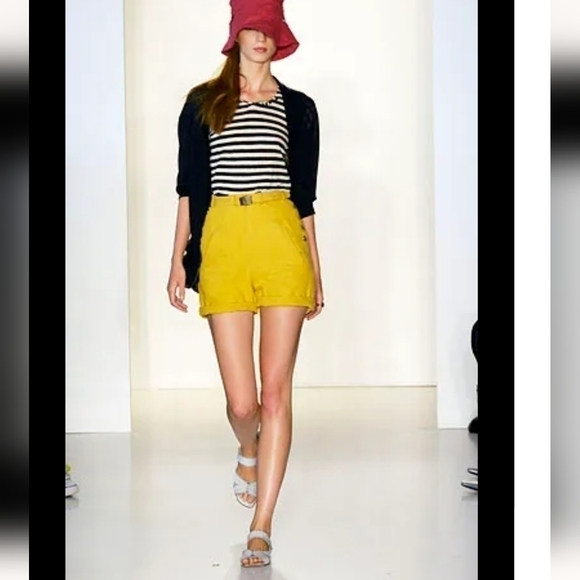 Yigal Azrouel Yellow High-Rise Linen Shorts Size 4